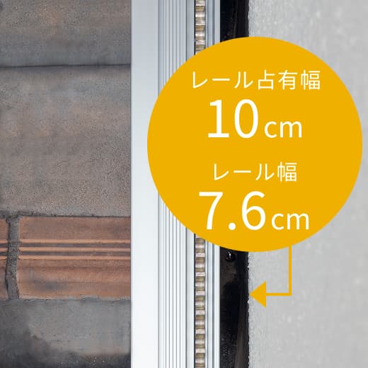 レールがスリムに